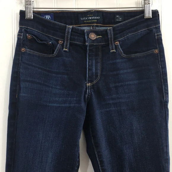 Lucky Brand Sweet Boot Jeans Womens 00/24 Twight Blue Wash Denim Orta‎ Premium - Picture 2 of 14